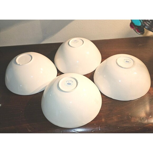 Over and Back Bowls Serving Set of 4 Portugal Embossed Leaves Fruit - Picture 5 of 8